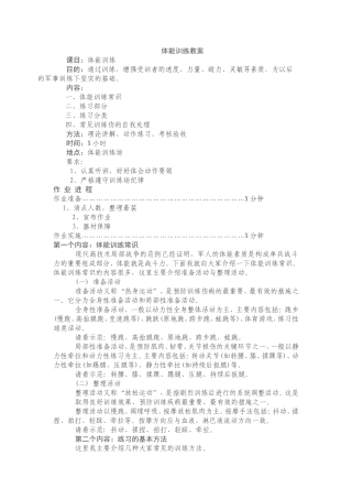 体能训练教案