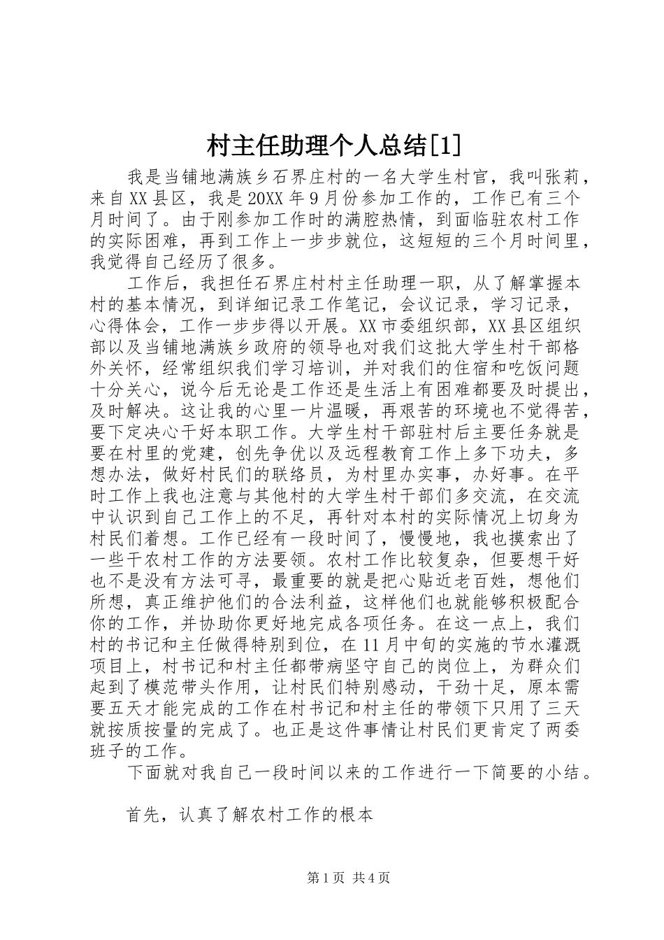 村主任助理个人总结_第1页