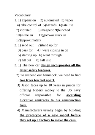 全新版大学英语unit2课后练习-答案