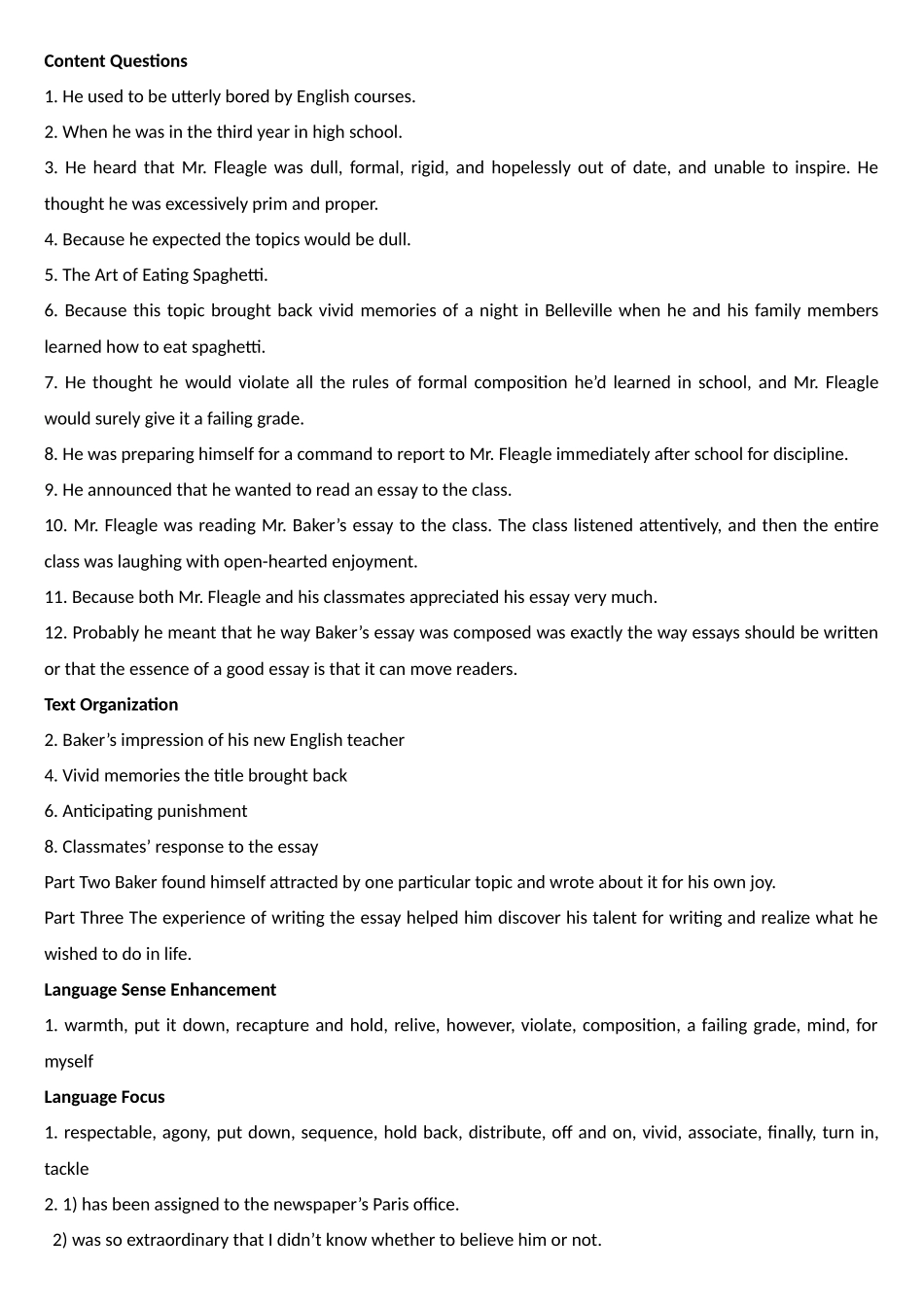 全新版大学英语第二版综合教程Unit1课后题参考答案及B参考译文参考答案_第1页