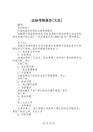 达标考核报告大全