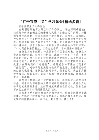 打击官僚主义学习体会多篇