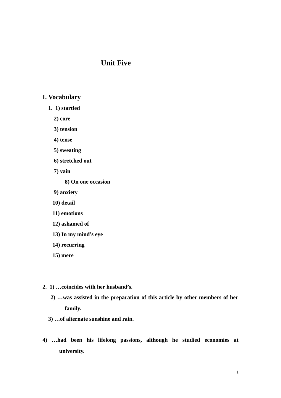 全新版大学英语综合教程(2)-Units-5-8-课后练习答案_第1页