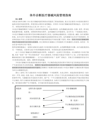 体外诊断医疗器械风险管理指南