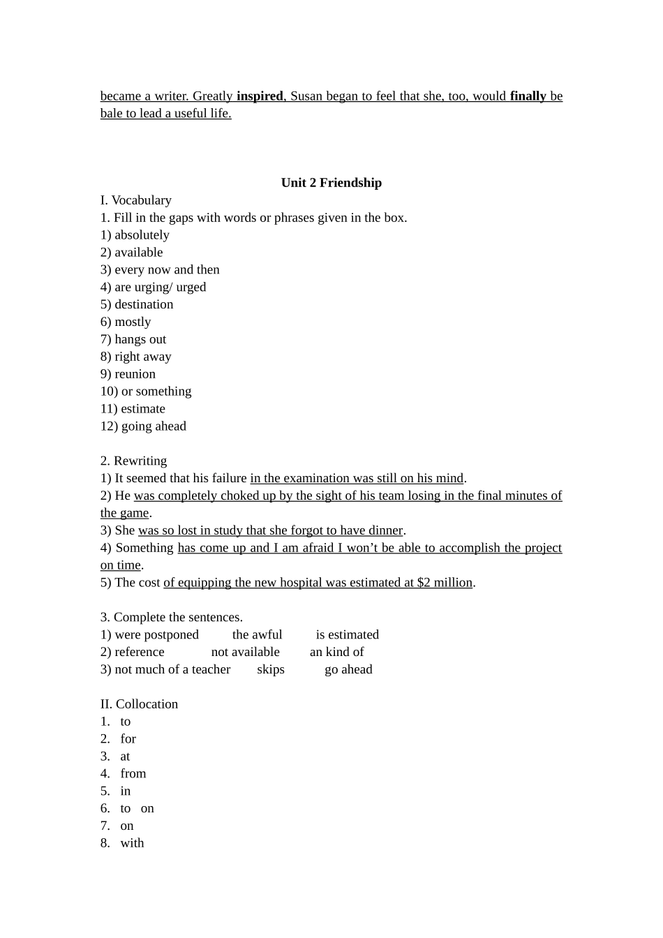全新版大学英语综合教程1课后练习解答_第3页