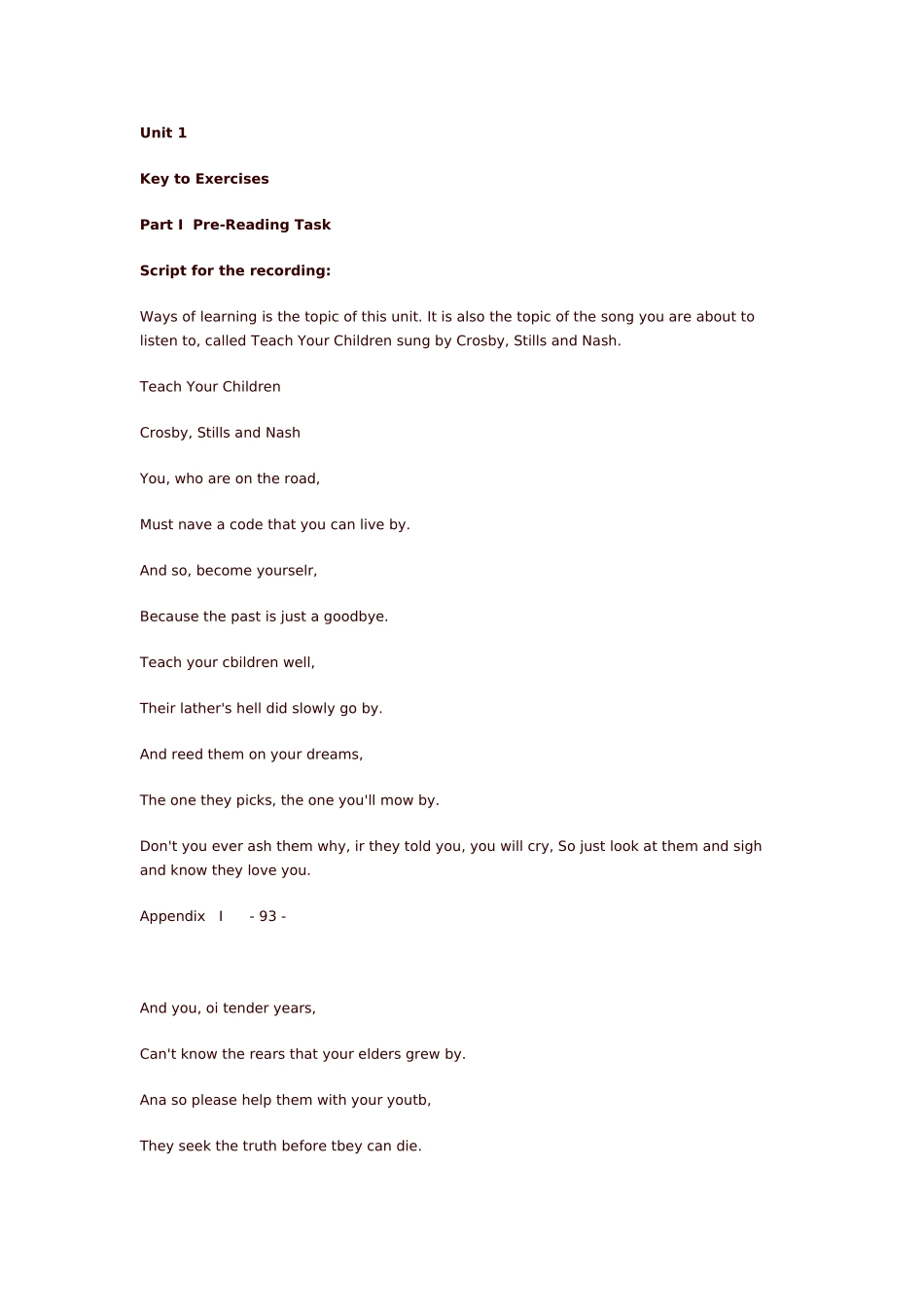 全新版大学英语-综合教程-2-答案_第1页