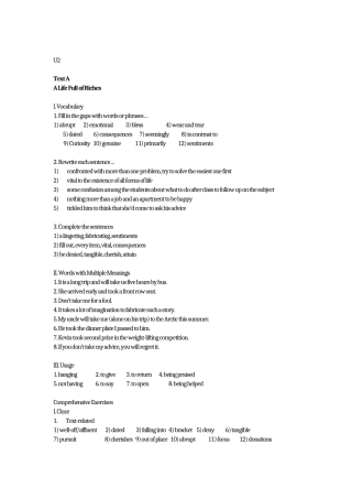 全新版大学英语综合教程2第二版答案-李萌华1