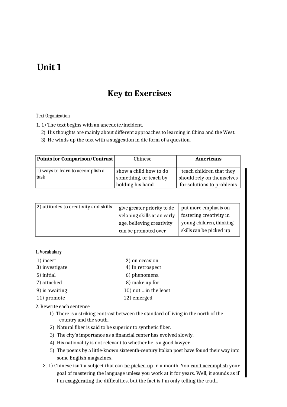全新版大学英语综合教程2第二版解答unit1-unit-3_第1页