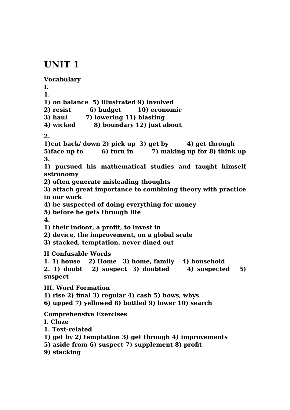 全新版大学英语综合教程3(第二版)课后习题答案_第1页