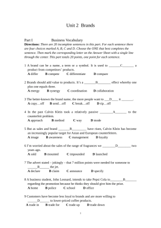 体验商务英语课后答案unit2