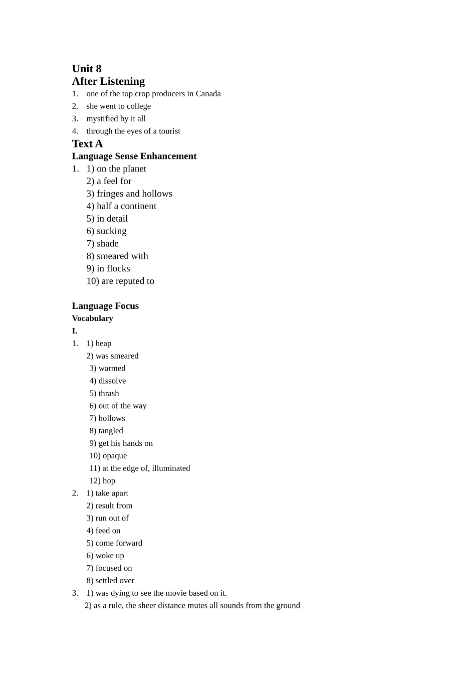 全新版大学英语综合教程的第8单元答案_第1页