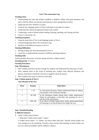 全新版大学英语综合教程第二版第二册第三单元教案