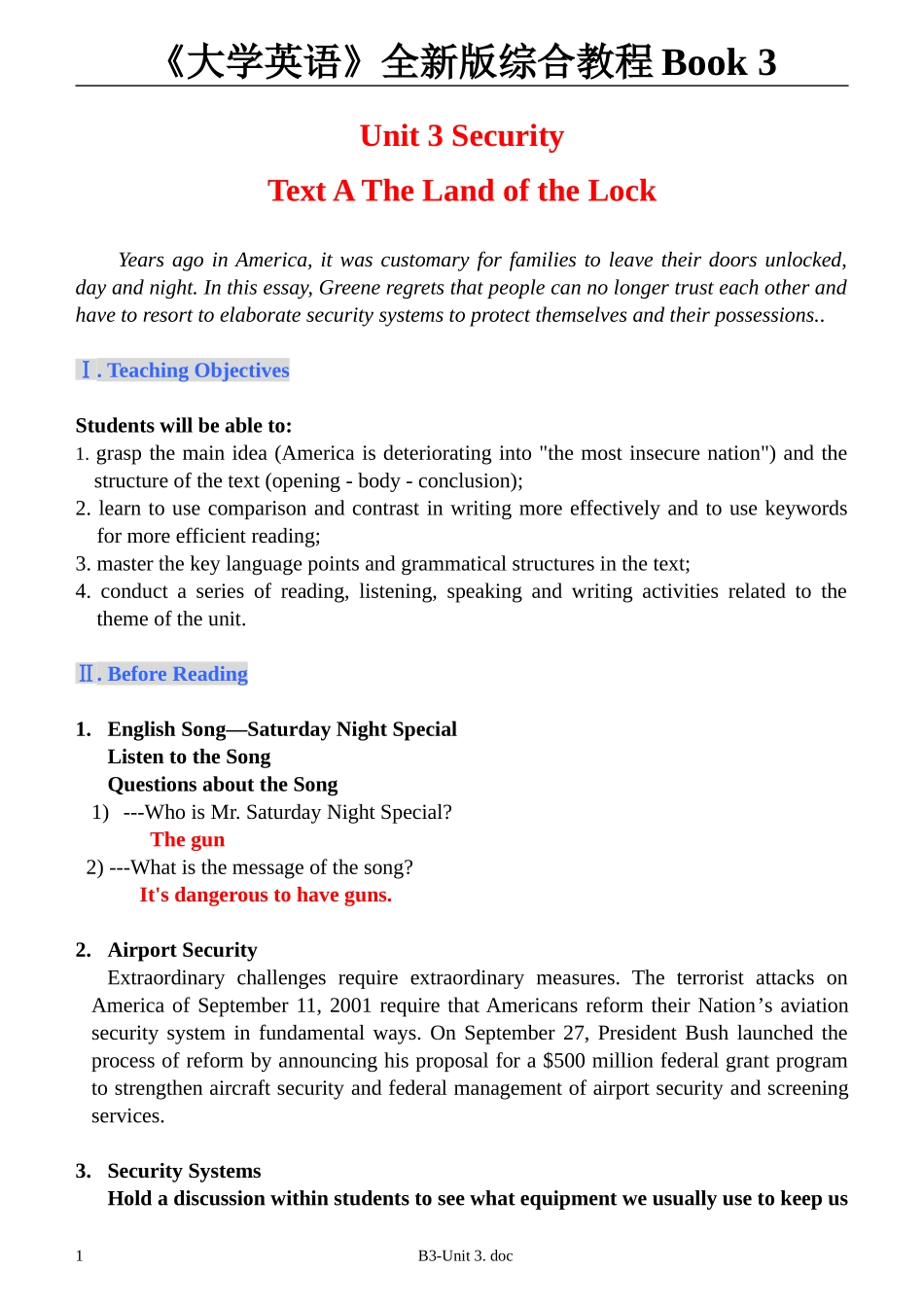 全新版综合教程-B3U3_第1页