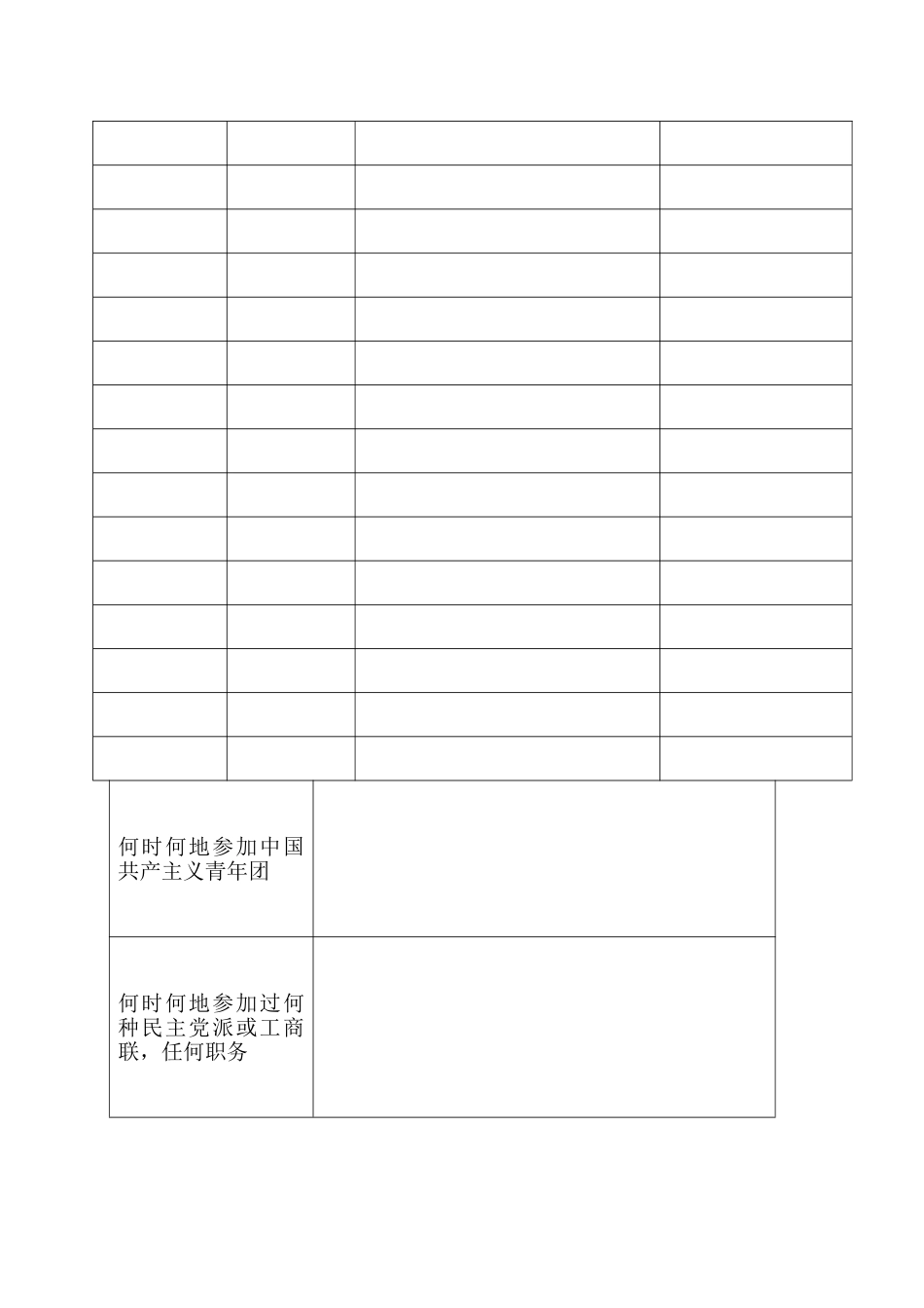 入党志愿书(空表格)-电子版_第3页