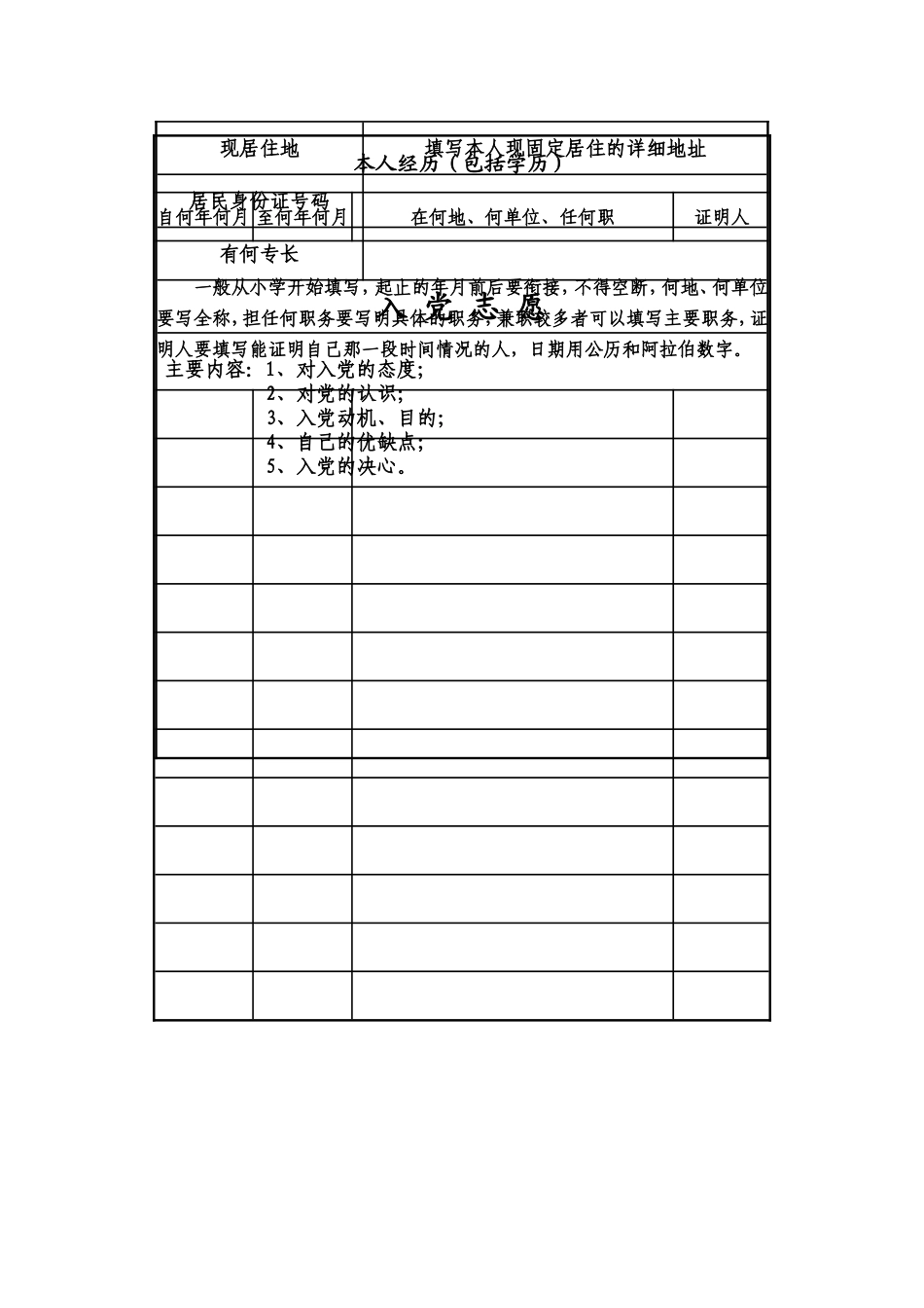 入党志愿书-入党积极分子培养考察登记表-入党公示情况登记表_第3页