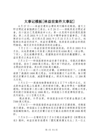 大事记模板林益世案件大事記