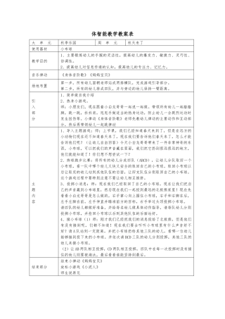 体智能教学教案表