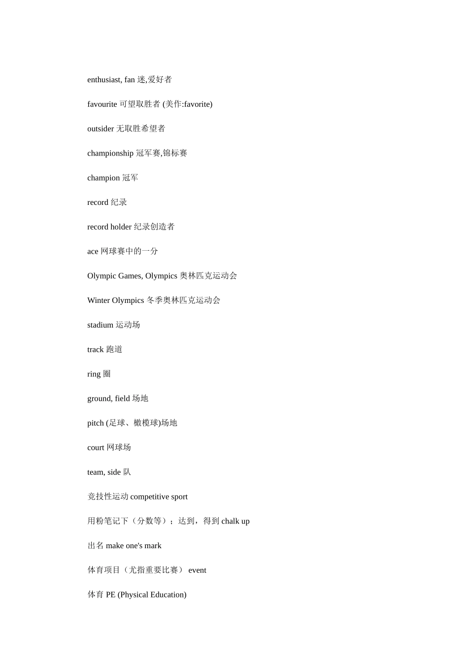 体育常见词汇_第2页