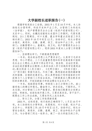 大学副校长述职报告一