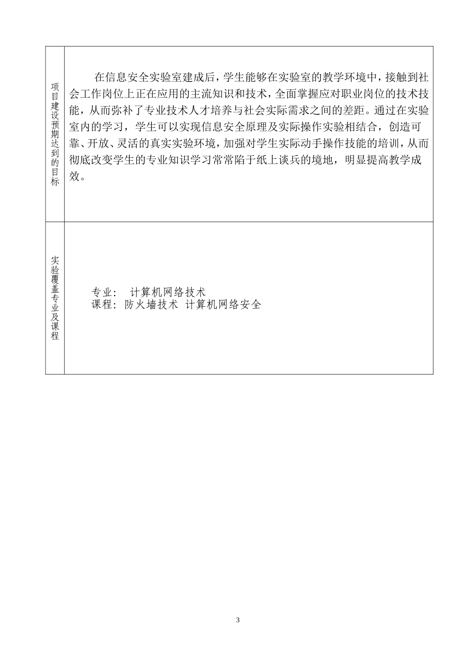 信息安全实验室项目申报书_第3页