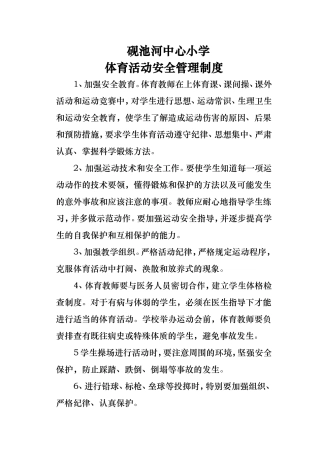 体育活动安全管理制度