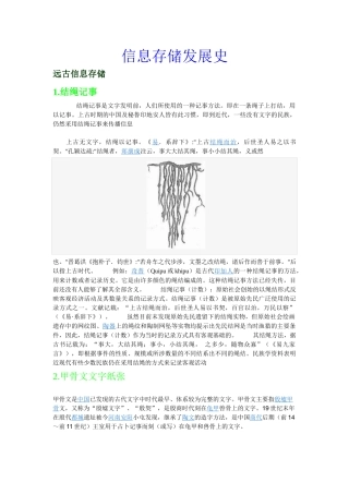 信息存储技术的发展过程