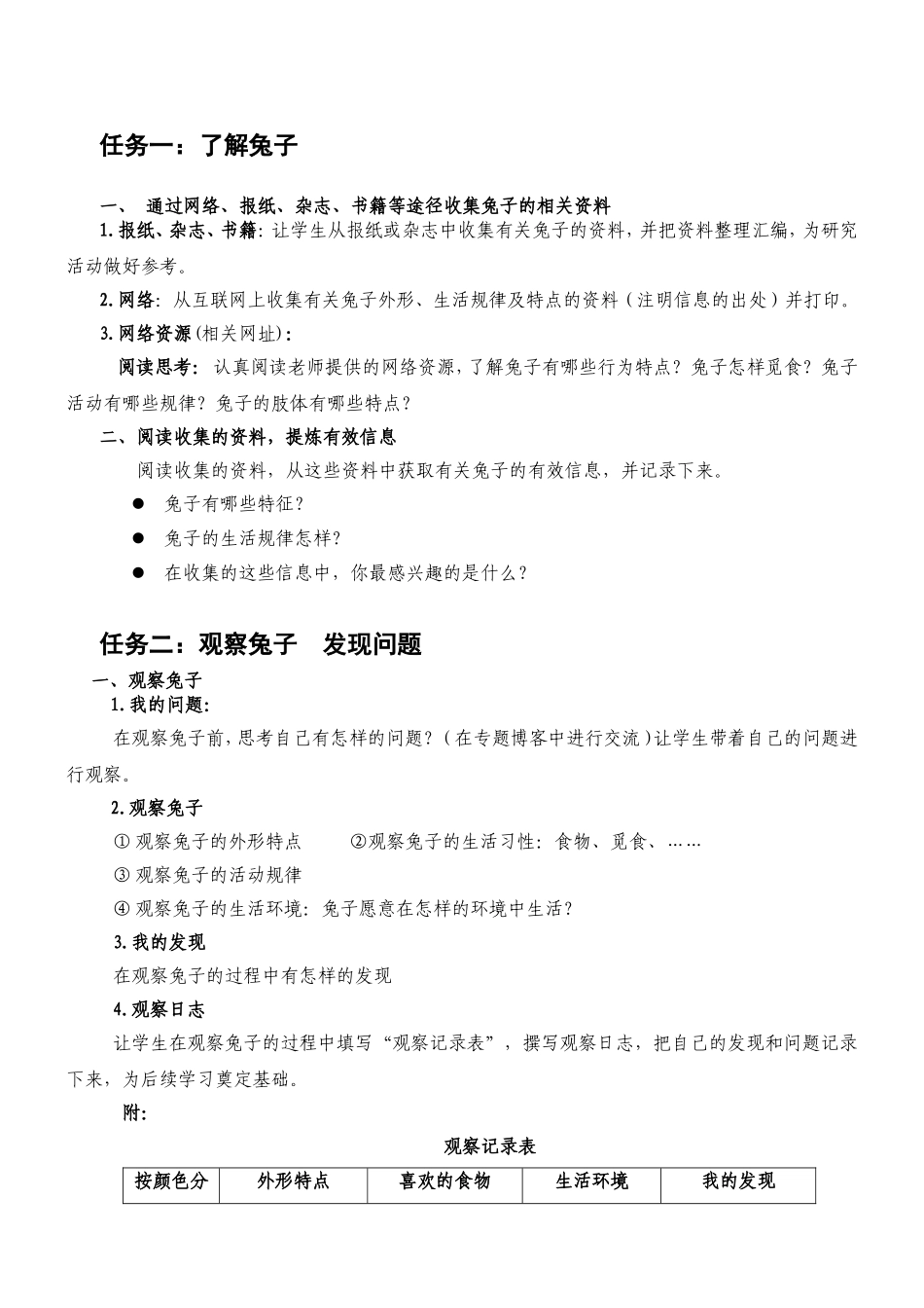 兔子的生活习性的探究_第3页