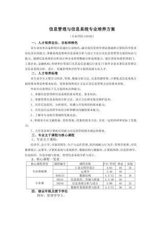 信管专业培养方案