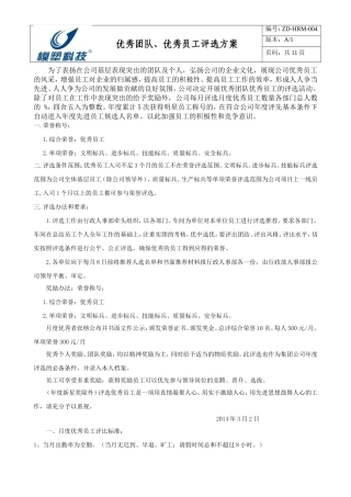 优秀团队、员工评选