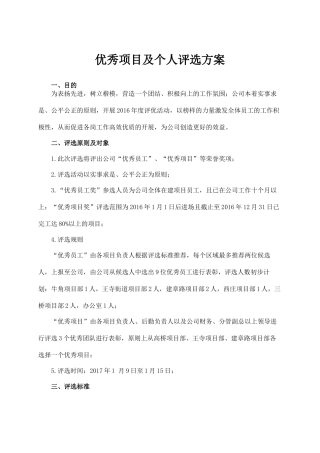 优秀团队个人评选细则