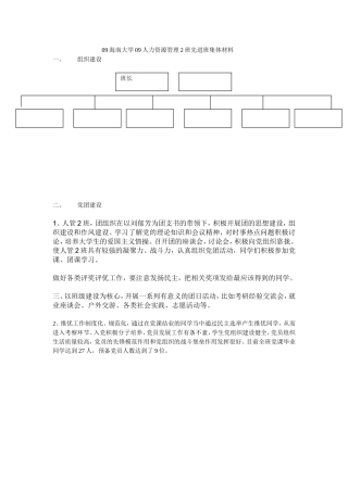先进班集体材料