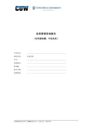 信息管理咨询报告参考模板-
