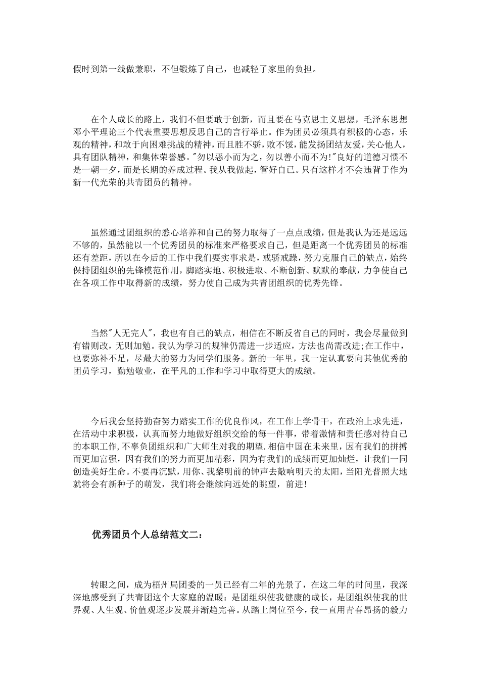 优秀团员个人总结范文3篇_第3页