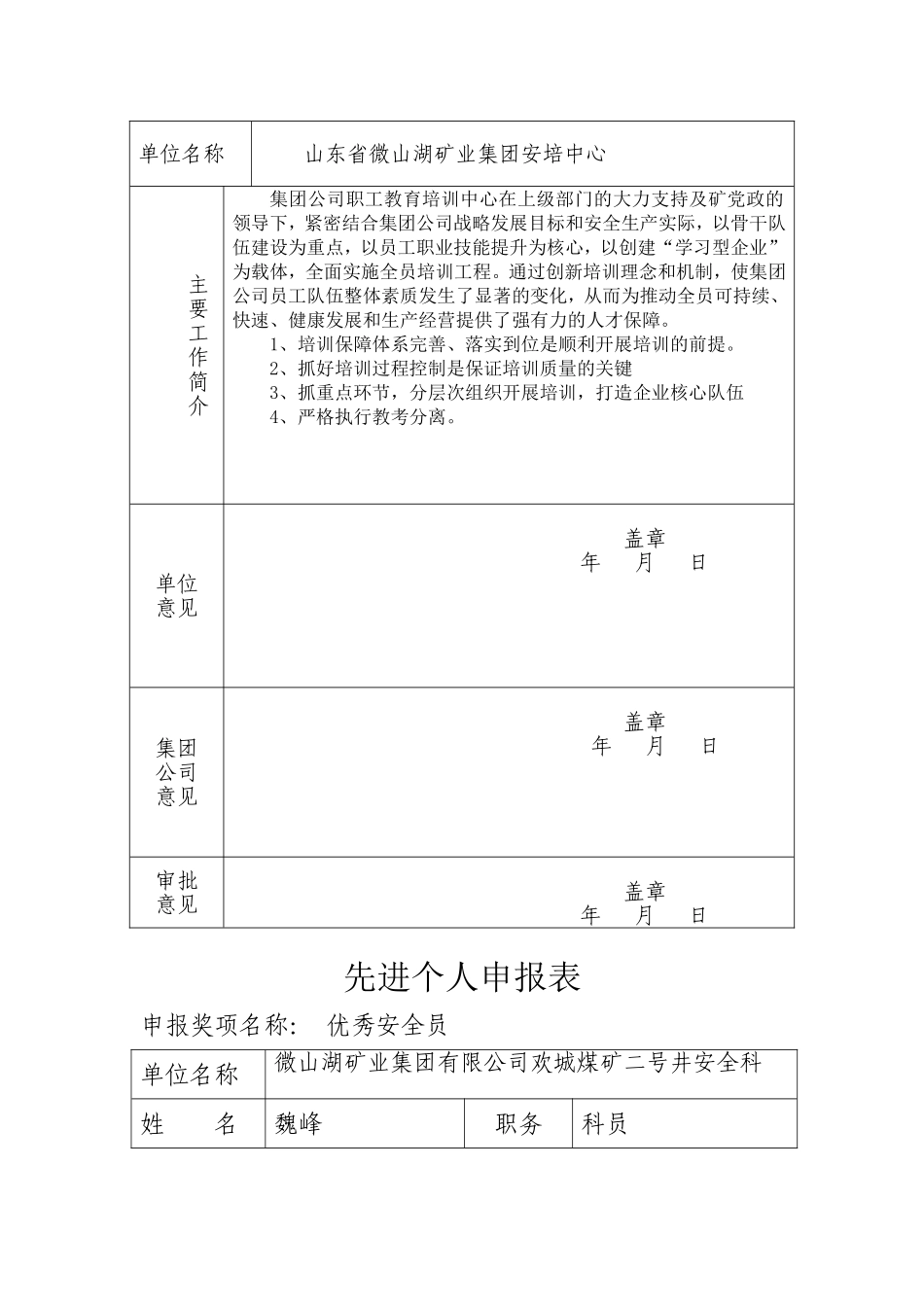 先进个人申报表_第2页
