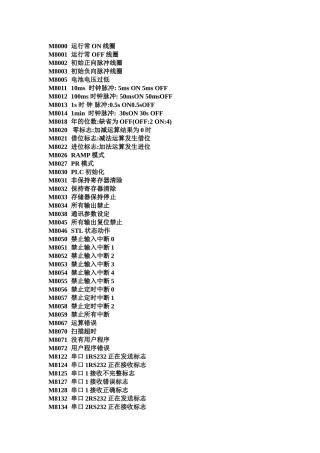 信捷XC3系列PLC特殊寄存器一览表