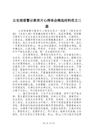 公安观看警示教育片心得体会材料范文三篇