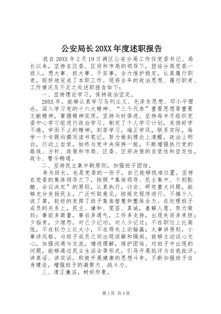 公安局长年度述职报告