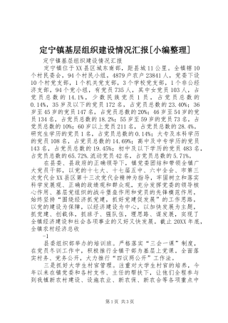 定宁镇基层组织建设情况汇报