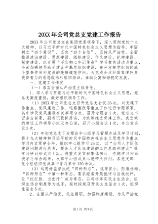 公司党总支党建工作报告