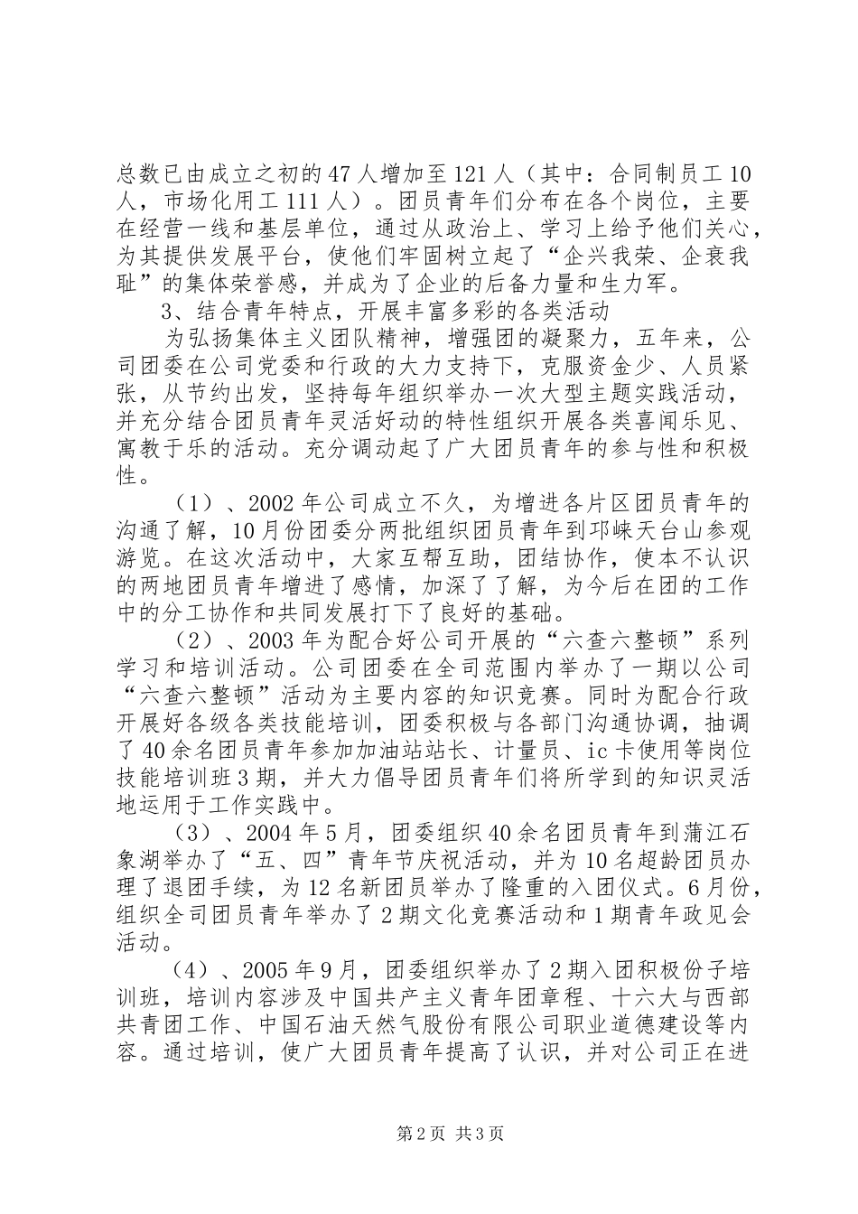 公司共青团委员会年度工作汇报_第2页