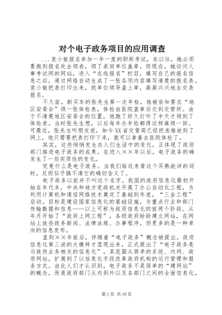 对个电子政务项目的应用调查