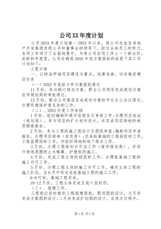 公司年度计划