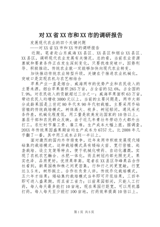 对省市和市的调研报告