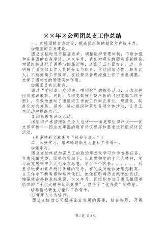 公司团总支工作总结