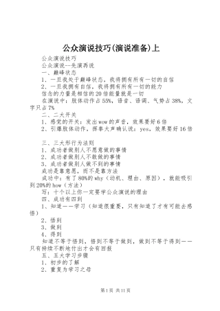 公众演说技巧演说准备上