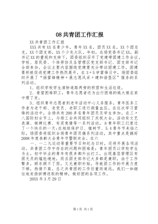 共青团工作汇报