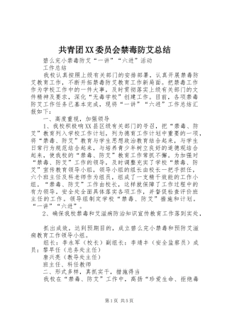 共青团委员会禁毒防艾总结