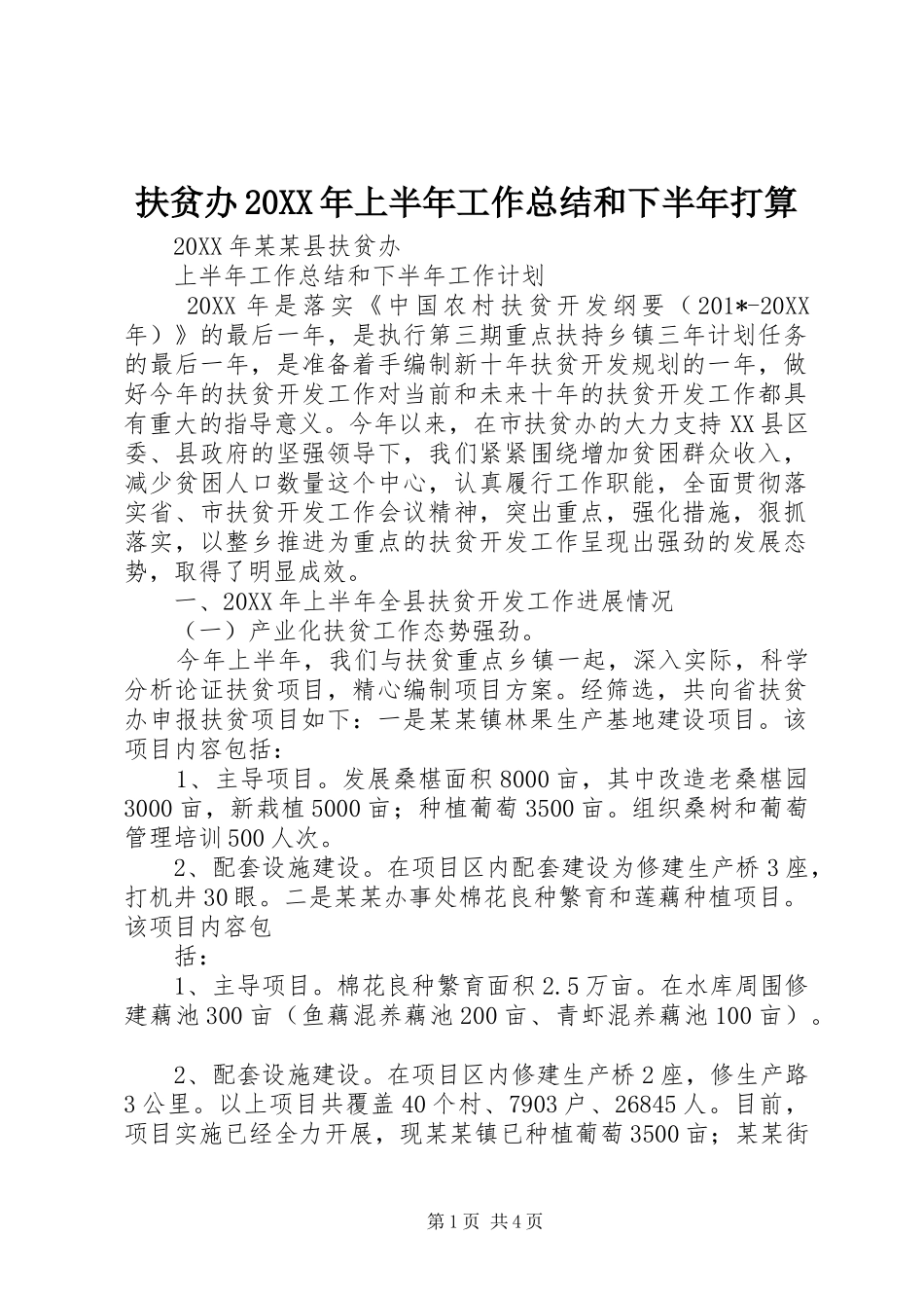 扶贫办上半年工作总结和下半年打算_第1页