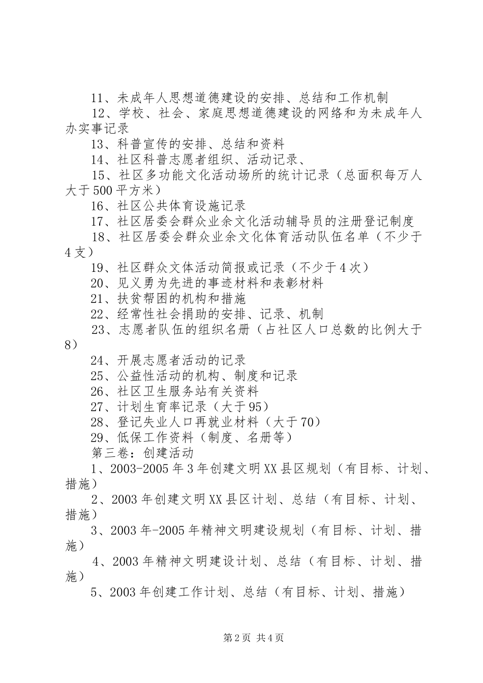 关于创建文明县区资料归档的方案_第2页