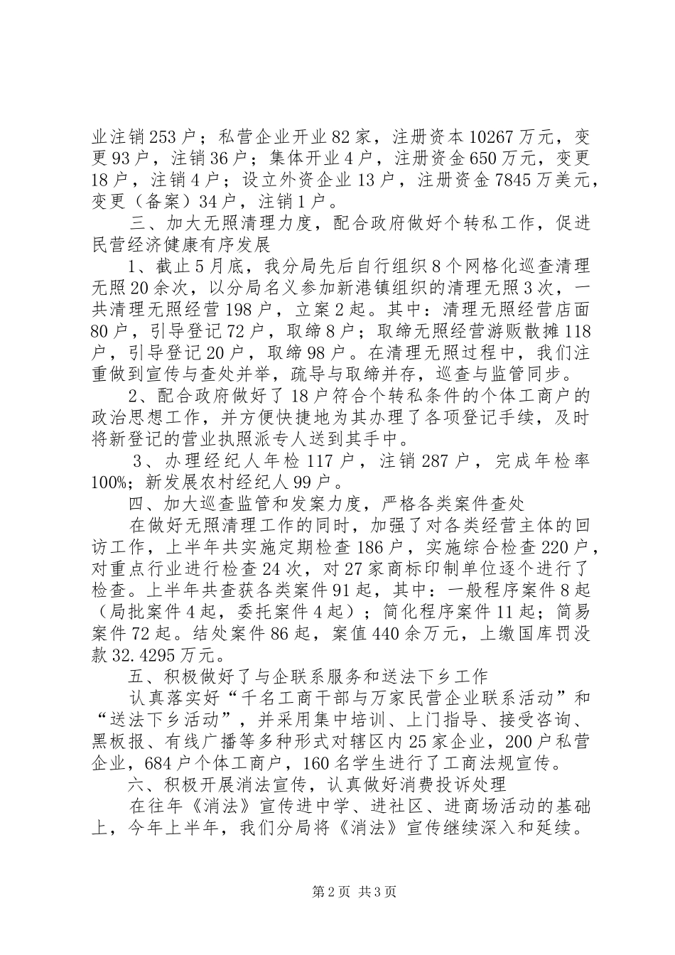 工商分局上半年总结报告_第2页